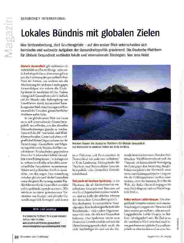 Vorschauseite 1: Lokales Bündnis mit globalen Zielen