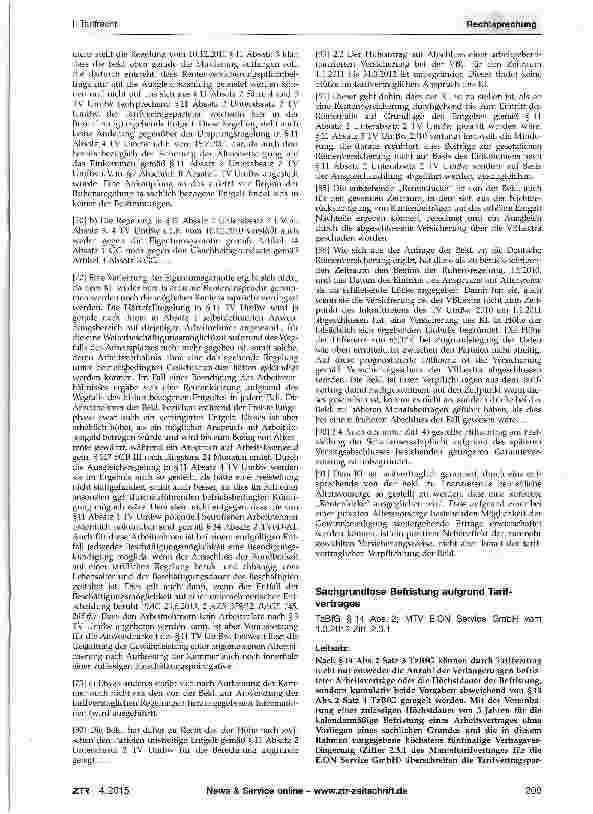 Vorschauseite 1: Sachgrundlose Befristung aufgrund Tarif-vertrages TzBfG §14 Abs. 2; MTV E.ON Service GmbH vom 1.3.2012 Ziff. 2.3.1