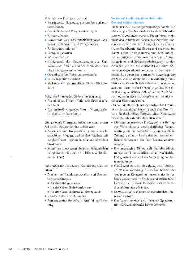 Vorschauseite 3: Die Gesundheitsberufe gestalten und fortentwickeln