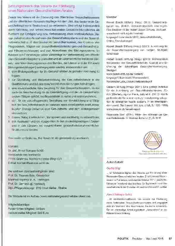 Vorschauseite 4: Die Gesundheitsberufe gestalten und fortentwickeln