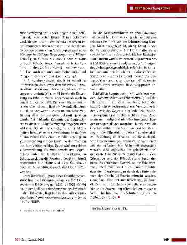 Vorschauseite 3: Erbvertrag zugunsten der Geschaftsfuhrerin eines ambulanten Pflegedienstes OLG Frankfurt vom 12.5.2015 (21 W 67/14)