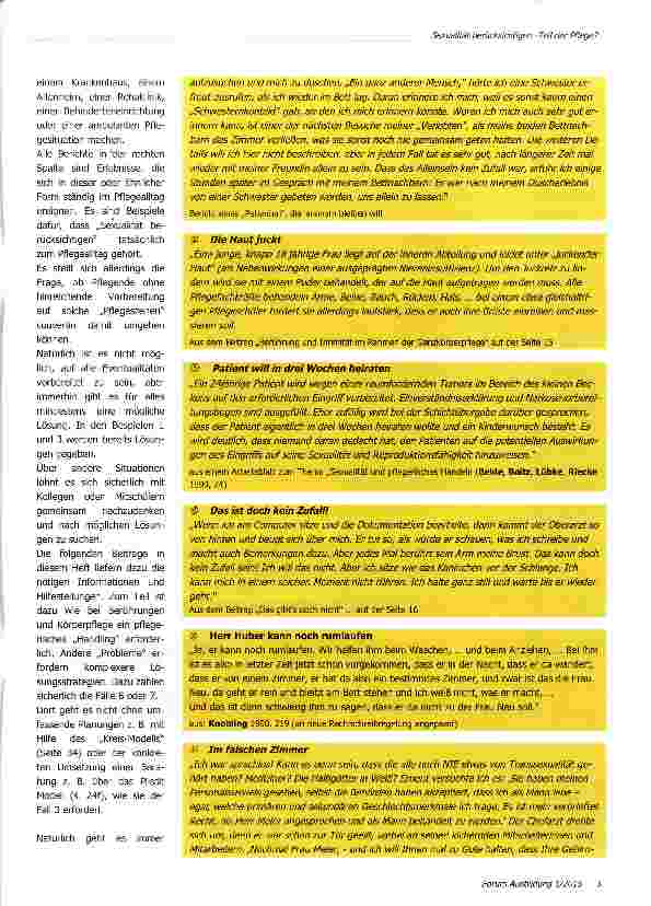 Vorschauseite 2: Sexualität berücksichtigen: Aufgabe im Pflegealltag?