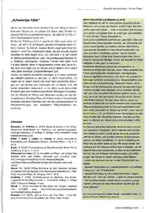 Vorschauseite 4: Sexualität berücksichtigen: Aufgabe im Pflegealltag?