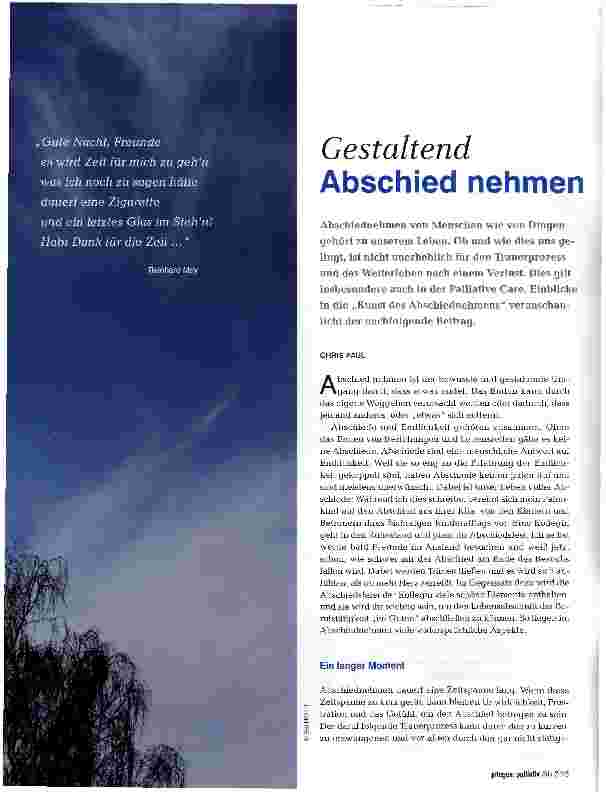 Vorschauseite 1: Gestaltend Abschied nehmen