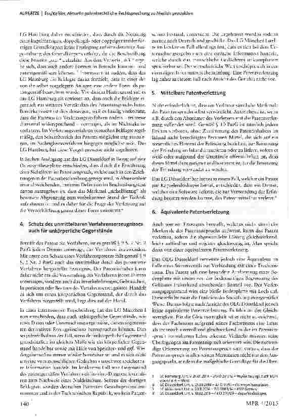 Vorschauseite 2: Aktuelle patentrechtliche Rechtsprechung zu Medizinprodukten