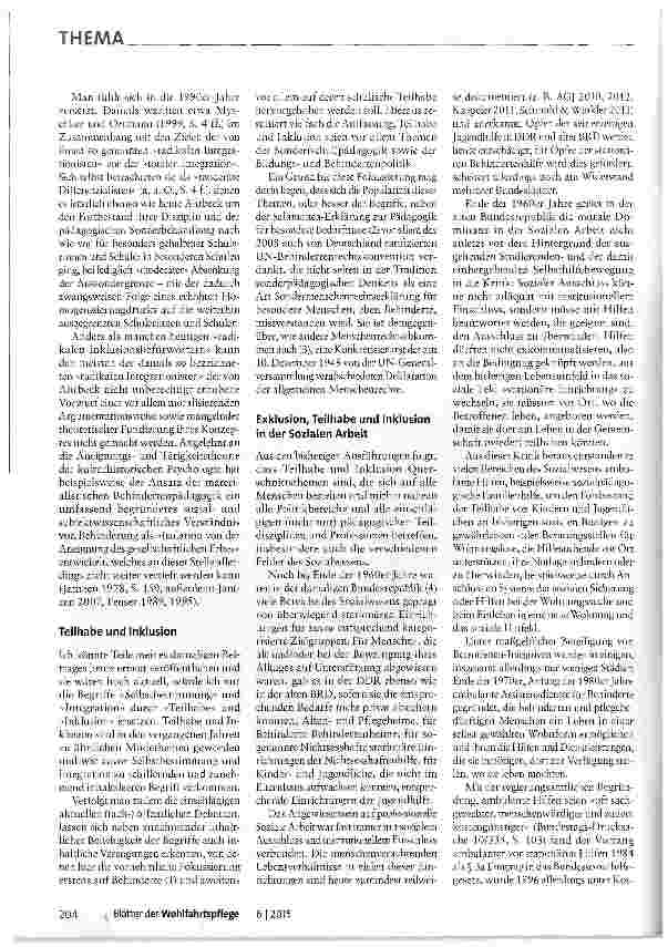 Vorschauseite 2: Teilhabe für alle - unter Anerkennung ihrer Verschiedenheit