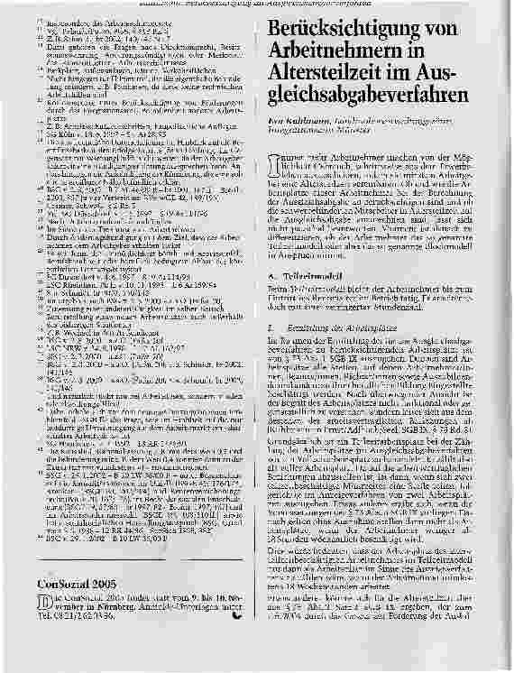 Vorschauseite 1: Berücksichtigung von Arbeitnehmern in Altersteilzeit im Ausgleichsabgabeverfahren