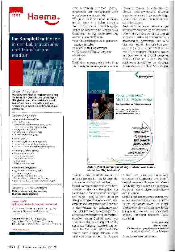 Vorschauseite 3: Prozessorganisation und soziale KompetenzProjekt zur Patientenorientierung im Klinikum Stuttgart/Katharinenhospital