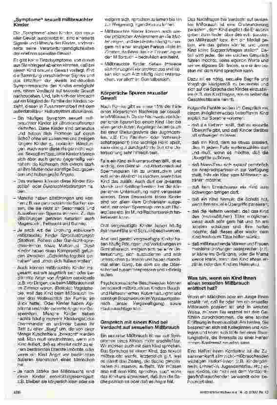Vorschauseite 2: Was tun bei Verdacht auf sexuellen Kindesmißbrauch?