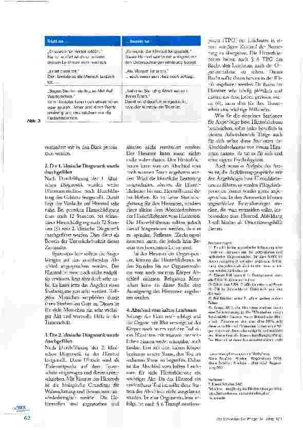 Vorschauseite 3: Hirntote verabschieden