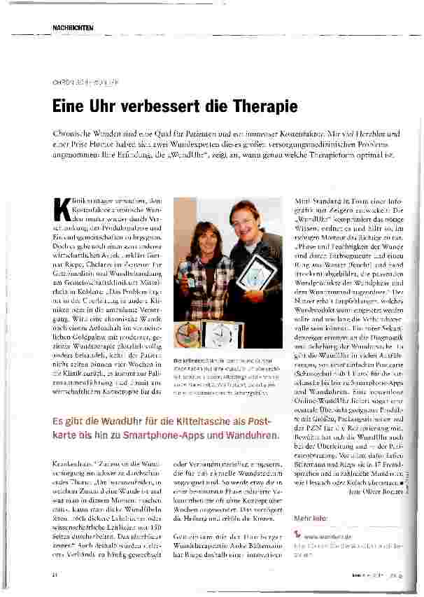 Vorschauseite 1: Eine Uhr verbessert die Therapie