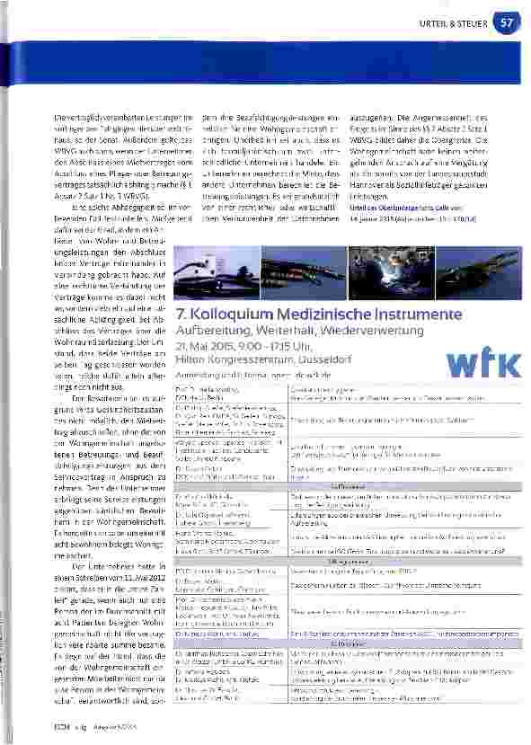 Vorschauseite 2: Anwendbarkeit des WBVG bei einem Vertrag mit einer Beaufsichtigung „rund um die Uhr