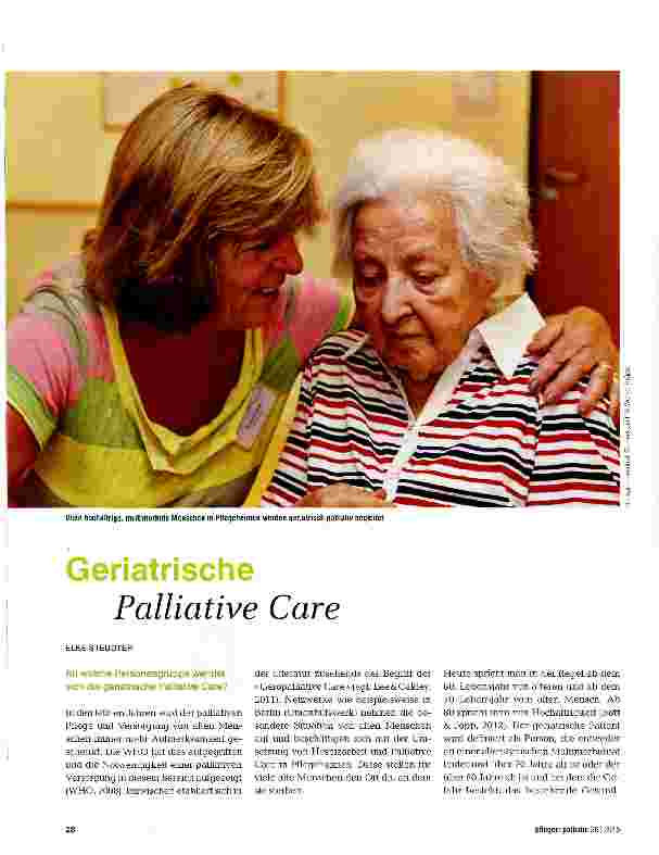 Vorschauseite 1: Geriatrische Palliative Care