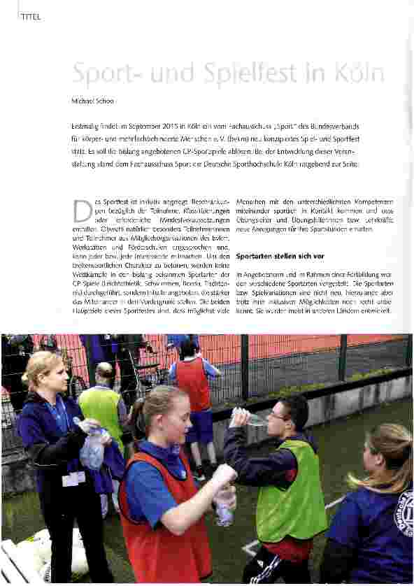 Vorschauseite 1: Sportund Spielfest in Köln