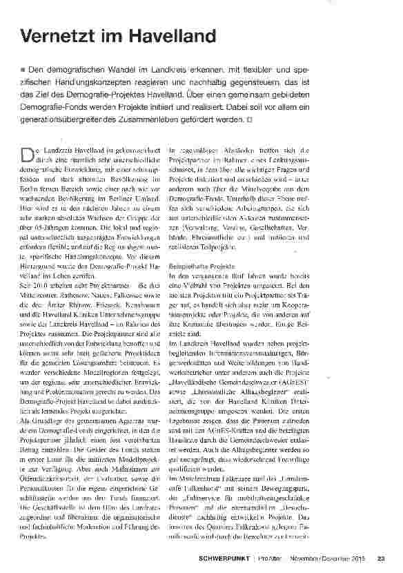 Vorschauseite 1: Vernetzt im Havelland