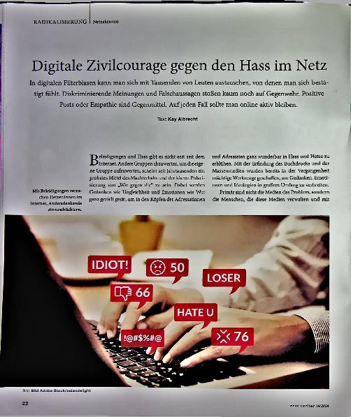 Vorschauseite 1: Digitale Zivilcourage gegen den Hass im Netz
