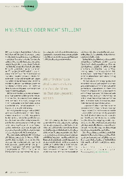 Vorschauseite 1: HIV: Stillen oder nicht Stillen?