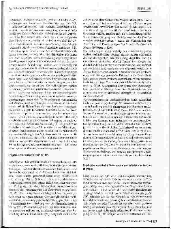 Vorschauseite 4: Psychotherapie komorbider psychischer Störungen bei MS