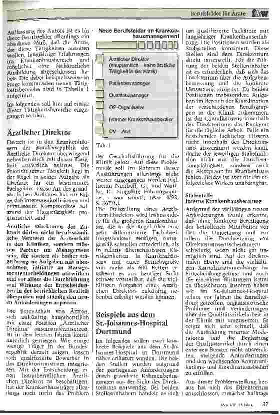 Vorschauseite 2: Berufsfelder für Ärzte im Krankenhausmanagement