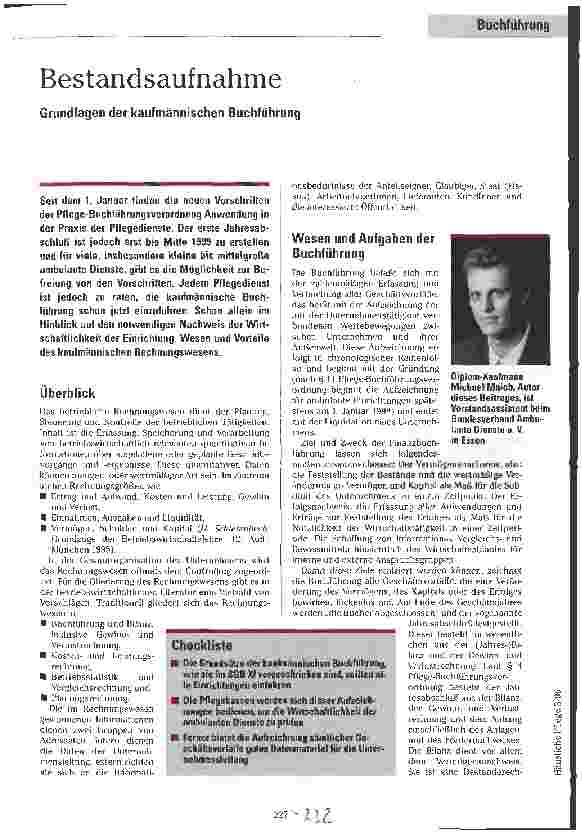 Vorschauseite 1: Bestandsaufnahme Grundlagen der kaufmännischen Buchführung