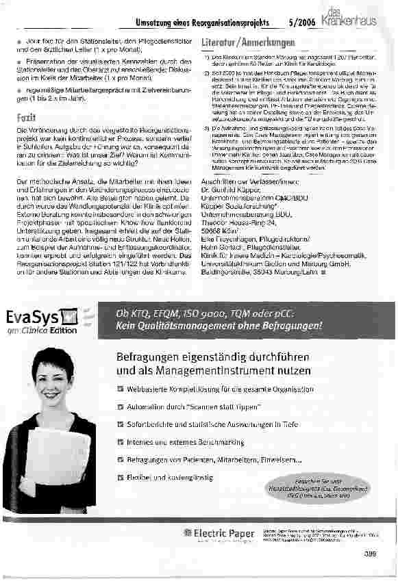 Vorschauseite 6: Umsetzung eines Reorganisationsprojekts der Universitätsklinikum Gießen und Marburg GmbH