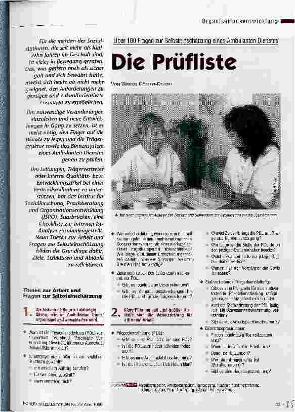 Vorschauseite 1: Die Prüfliste Über 100 Fragen zur Selbsteinschätzung eines Ambulanten Dienstes