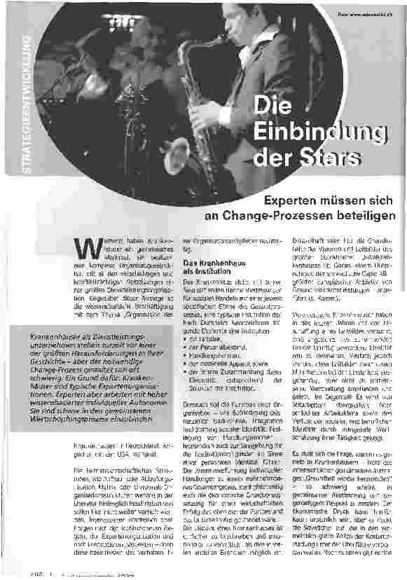 Vorschauseite 1: Die Einbindung der StarsExperten müssen sich an Change-Prozessen beteiligen