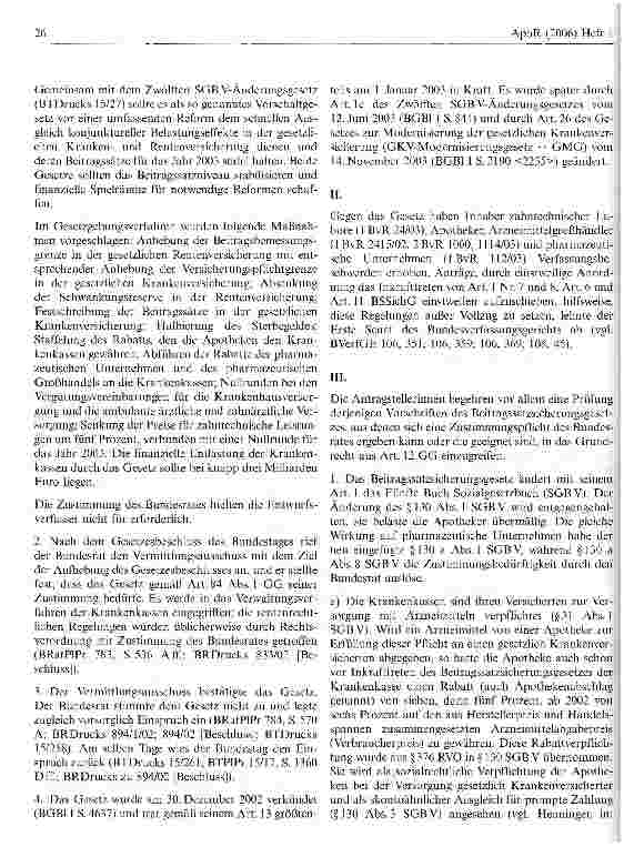 Vorschauseite 2: Beitragssatzsicherungsgesetz mit dem Grundgesetz vereinbar