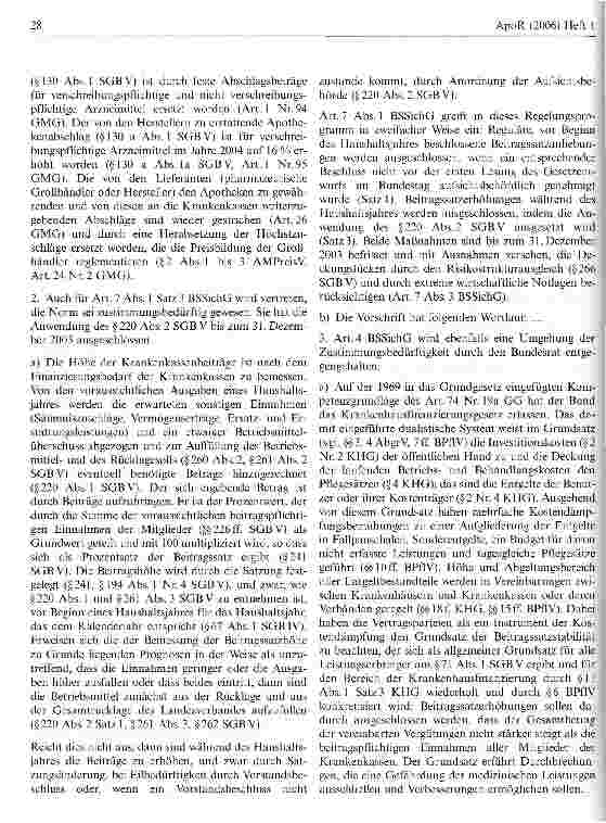 Vorschauseite 4: Beitragssatzsicherungsgesetz mit dem Grundgesetz vereinbar