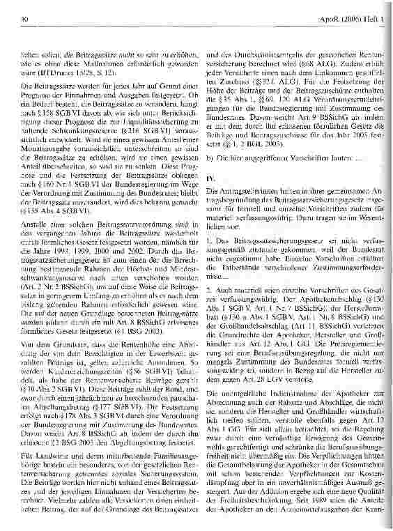 Vorschauseite 6: Beitragssatzsicherungsgesetz mit dem Grundgesetz vereinbar