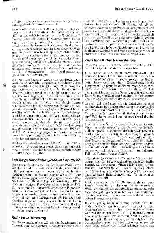 Vorschauseite 2: 3. Stufe der Gesundheitsreform: Kollektive Budgetkürzungen im Krankenhaus