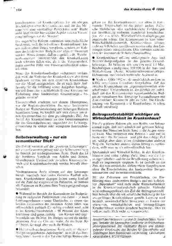 Vorschauseite 4: 3. Stufe der Gesundheitsreform: Kollektive Budgetkürzungen im Krankenhaus