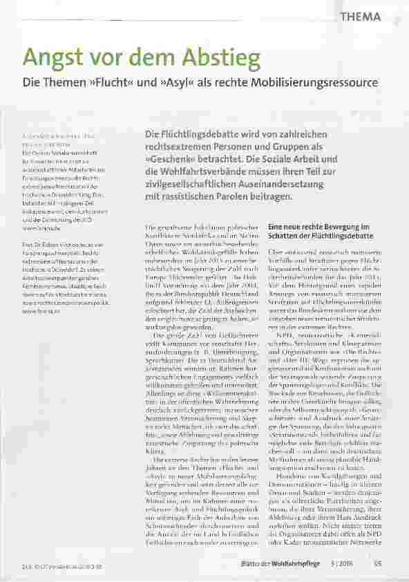 Vorschauseite 1: Angst vor dem Abstieg