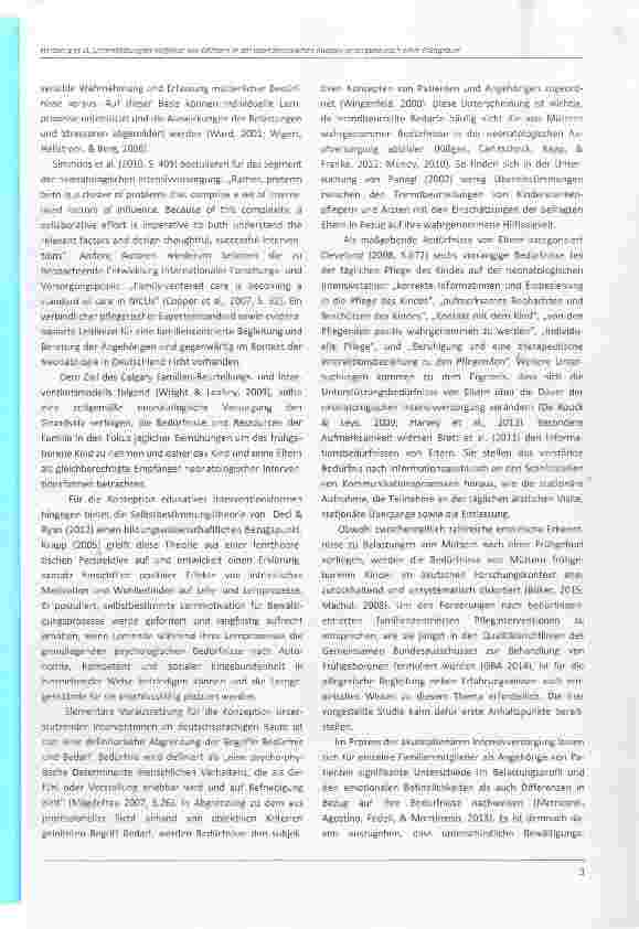 Vorschauseite 3: Unterstützungsbedürfnisse von Müttern in der neonatologischen Intensivversorgung nach einer Frühgeburt