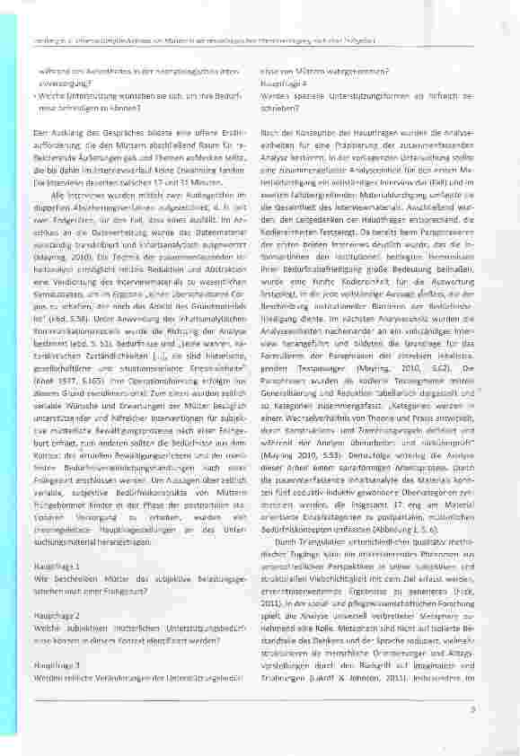 Vorschauseite 5: Unterstützungsbedürfnisse von Müttern in der neonatologischen Intensivversorgung nach einer Frühgeburt