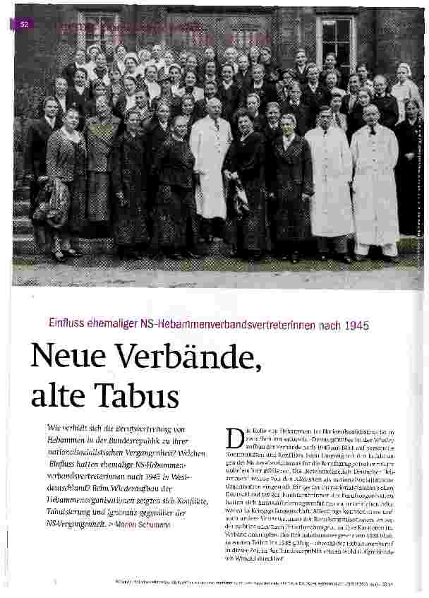 Vorschauseite 1: Neue Verbände, alte Tabus