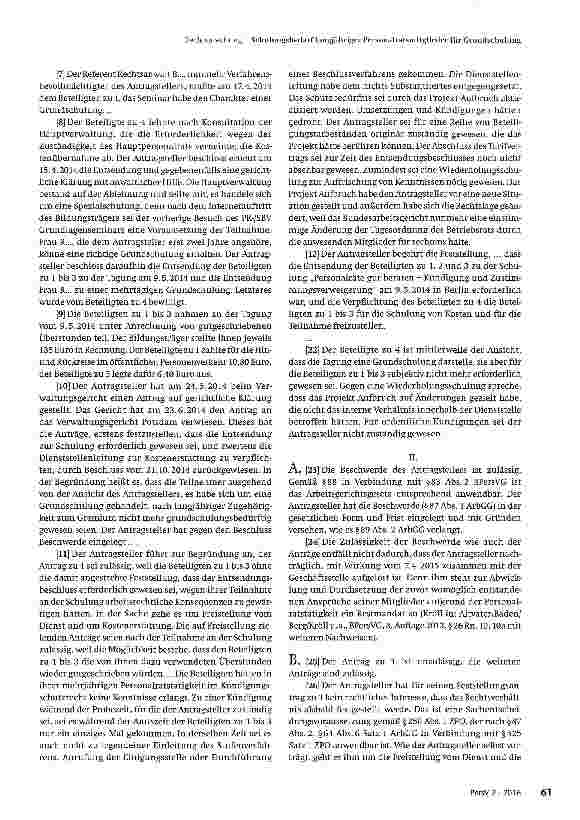 Vorschauseite 2: Schulungsbedarf langjähriger Personalratsmitglieder für Grundschulung