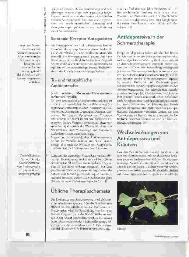 Vorschauseite 3: Antidepressiva Wissenswertes für die Naturheilpraxis