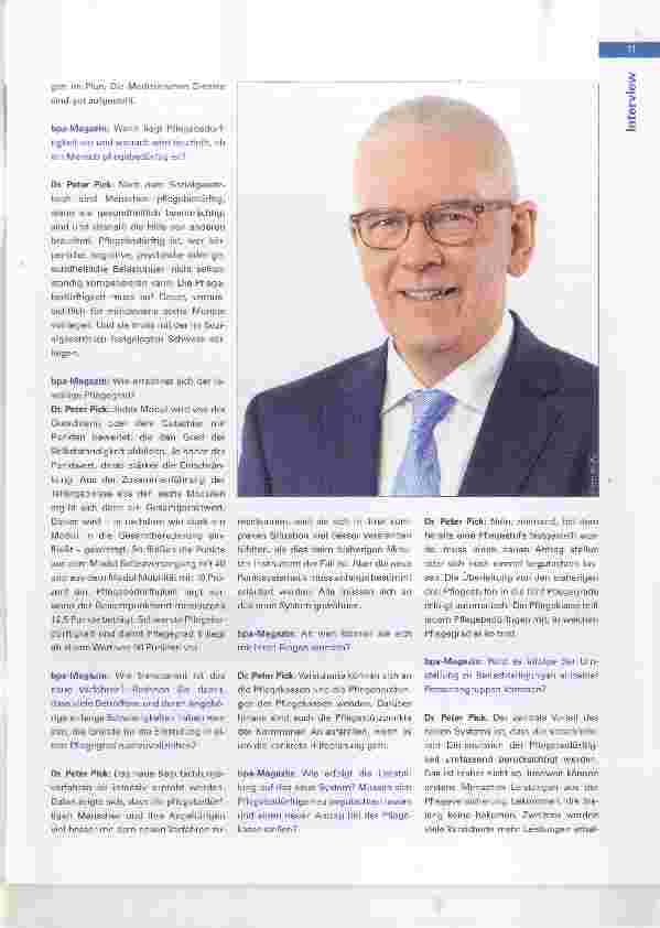Vorschauseite 2: Neue Begutachtungsrichtlinien (NBA) Interview mit Dr. Peter Pick, Geschäftsführer des Medizinischen Dienstes der Krankenkassen (MDS)