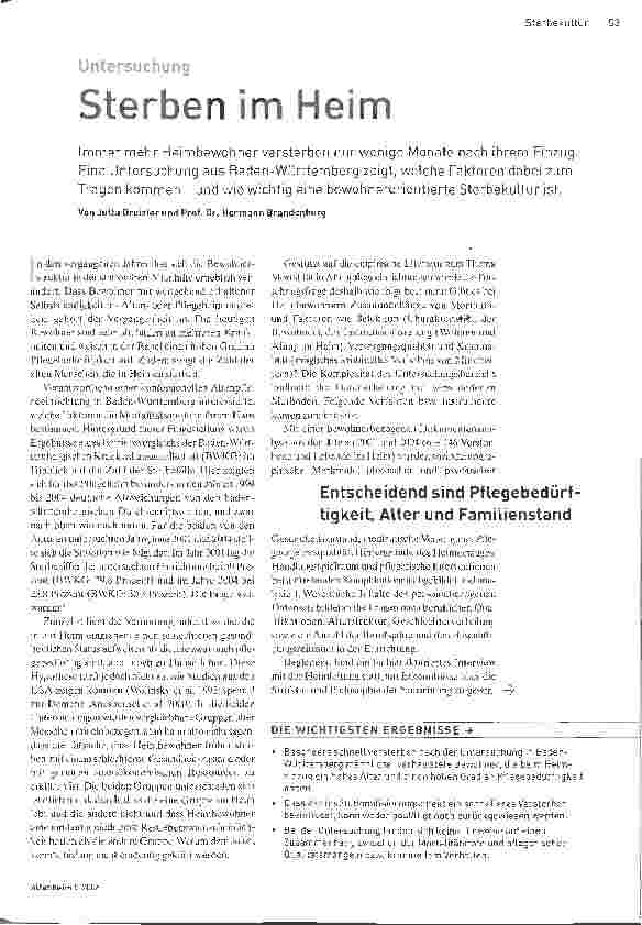 Vorschauseite 1: Sterben im Heim