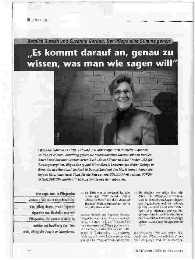 Vorschauseite 1: Es kommt darauf an, genau zu wissen, was man wie sagen willDer Pflege eine Stimme geben