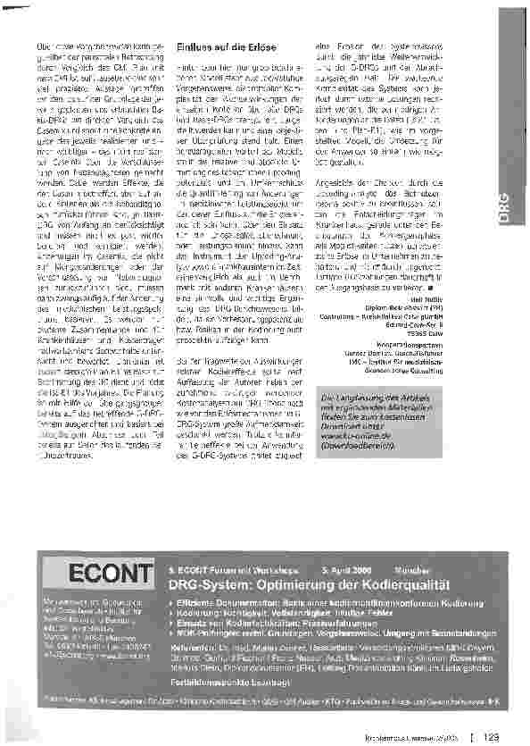 Vorschauseite 3: Upcoding auf Basis der G-DRG 2005Elementarer Bestandteil der Budget-und Entgeltverhandlungen 2006