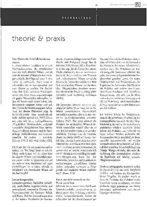 Vorschauseite 3: Die Theorie-Praxis-Kluft Wege zu einer bewussten Transferkultur