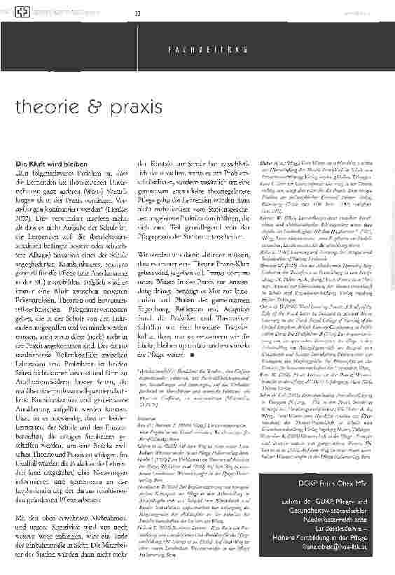 Vorschauseite 4: Die Theorie-Praxis-Kluft Wege zu einer bewussten Transferkultur