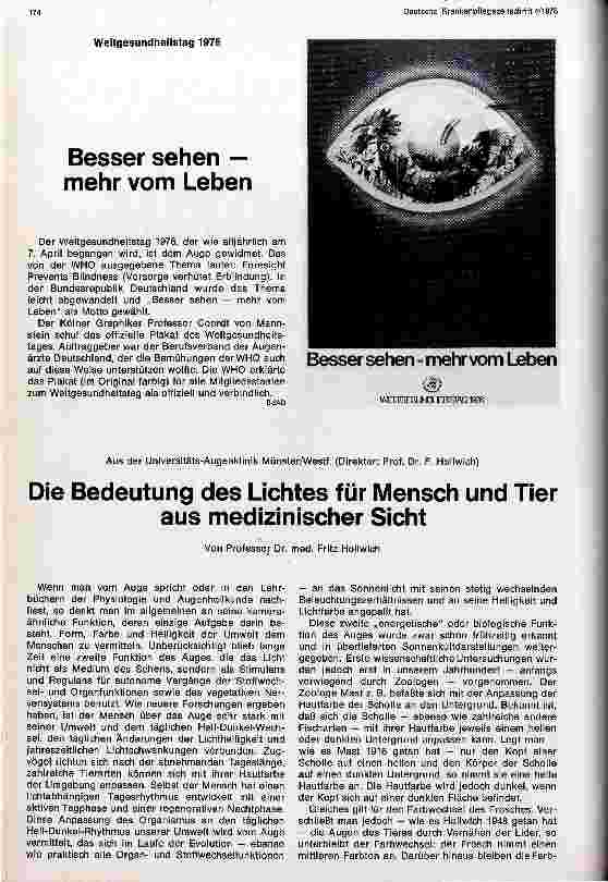 Vorschauseite 1: Die Bedeutung des Lichtes für Mensch und Tier aus medizinischer Sicht