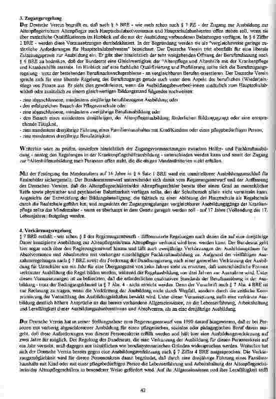 Vorschauseite 4: Stellungnahme des Deutschen Vereins zum Entwurf des Bundesrates zu einem Gesetz über die Berufe in der Altenpflege
