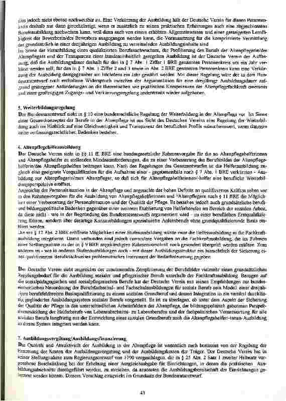 Vorschauseite 5: Stellungnahme des Deutschen Vereins zum Entwurf des Bundesrates zu einem Gesetz über die Berufe in der Altenpflege