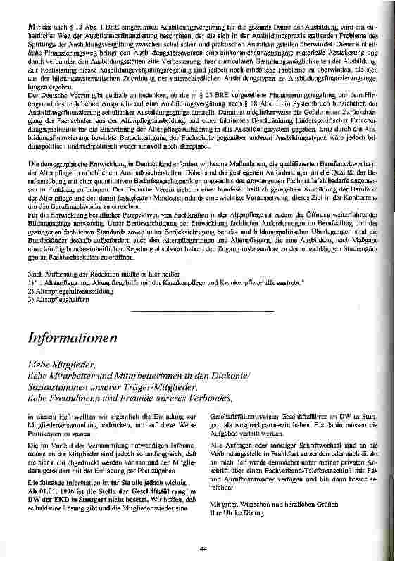Vorschauseite 6: Stellungnahme des Deutschen Vereins zum Entwurf des Bundesrates zu einem Gesetz über die Berufe in der Altenpflege