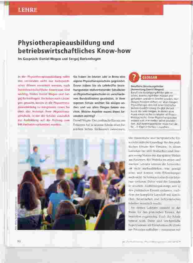 Vorschauseite 1: Physiotherapieausbildung und betriebswirtschaftliches Know-how