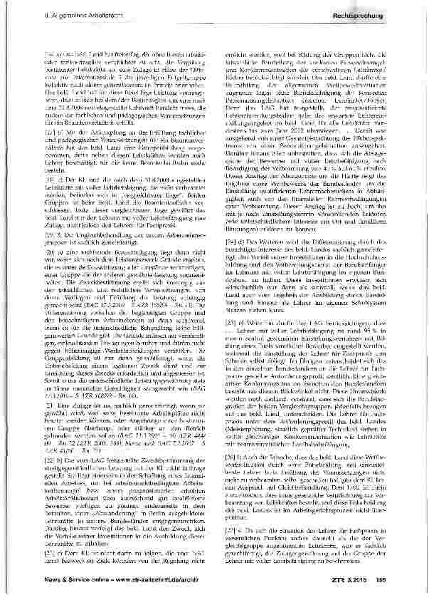 Vorschauseite 2: Gleichbehandlungsgrundsatz - übertarifliche Zulage